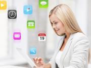 woman working remotely